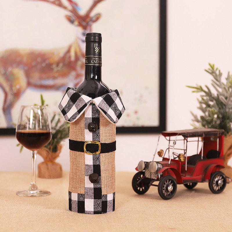 Two pack Christmas Wine bottle sweater- Wine Bottle Cover - Dinner Table Decoration - Party Wine Cover - Wine gift - Original4u