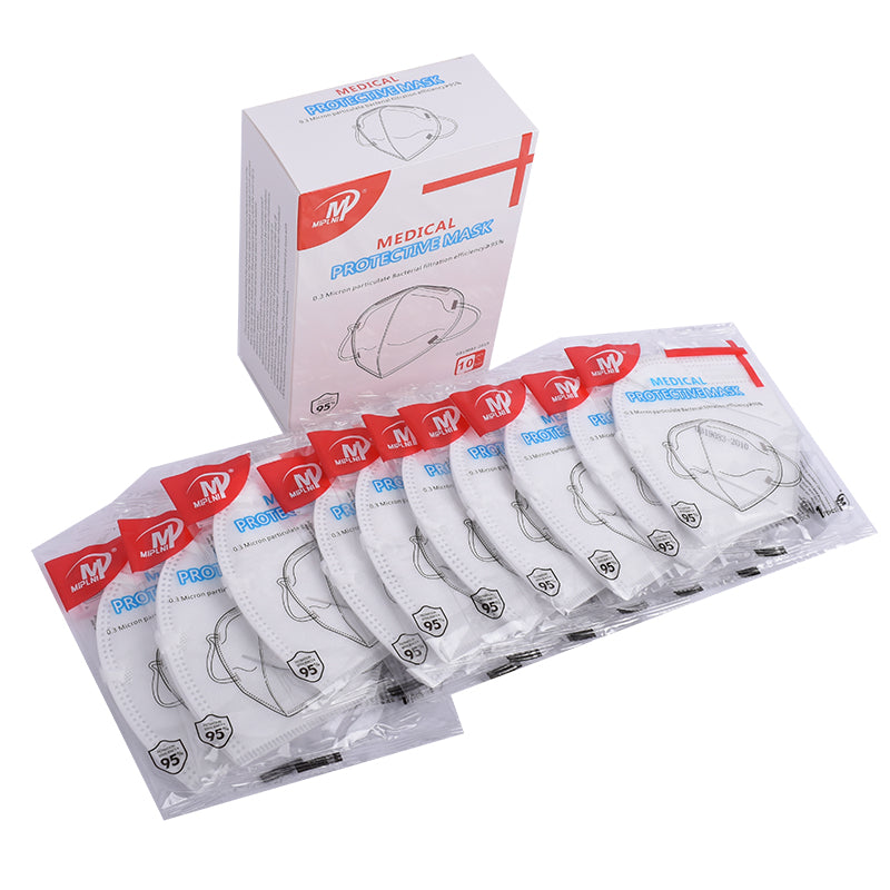 Original4u MIPLNI KN-95 Protective Respirators Protective 5 Layers Face Mask 10 Pack - BFE>%95