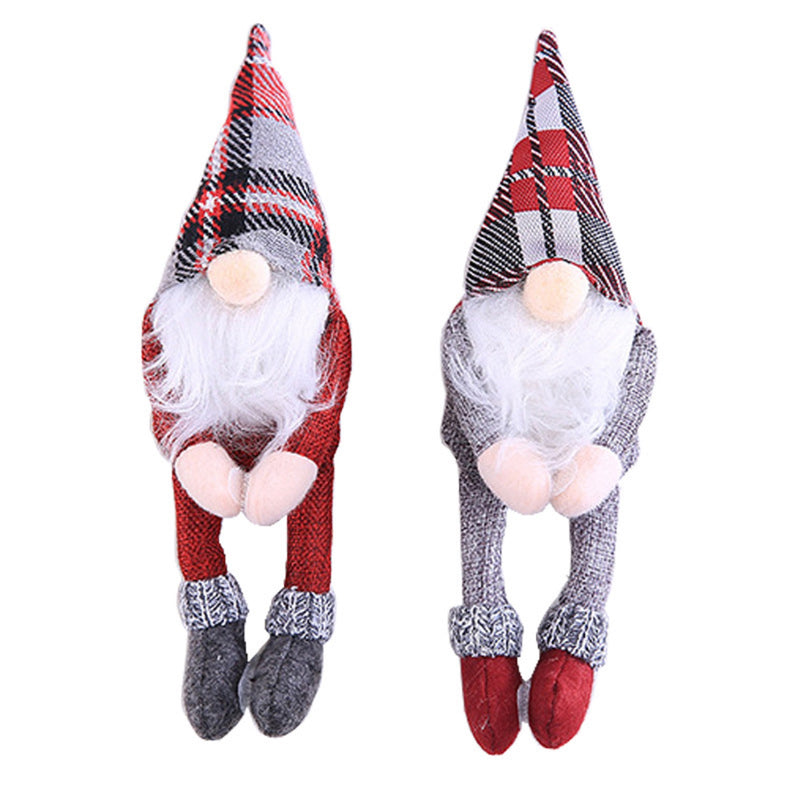 Two pcs Christmas Gnomes Wine Bottle Cover Santa - Handmade Swedish Tomte Plush Gnomes Bottle Toppers - Holiday Christmas Decorations