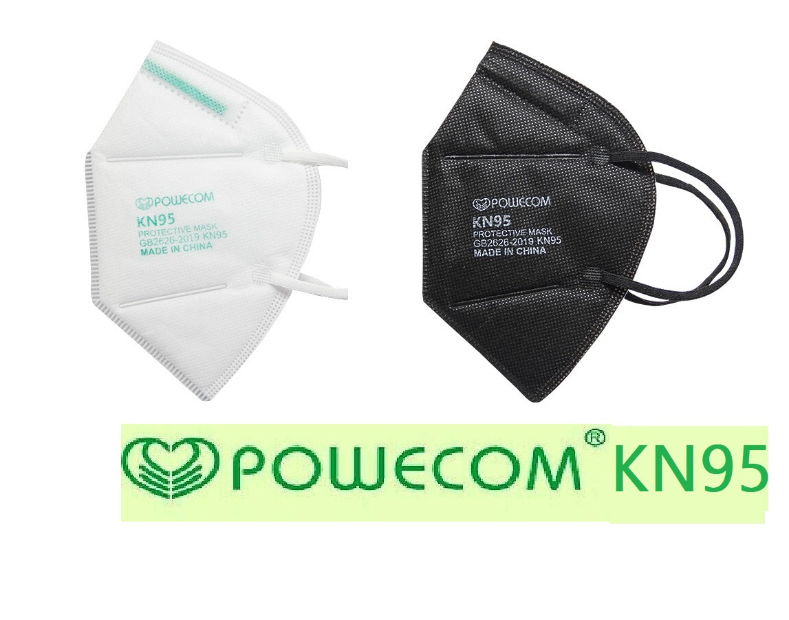 Powecom KN95 Protective Respirator Ear Loop Face Mask Standard GB2626-2019 EXP 2026