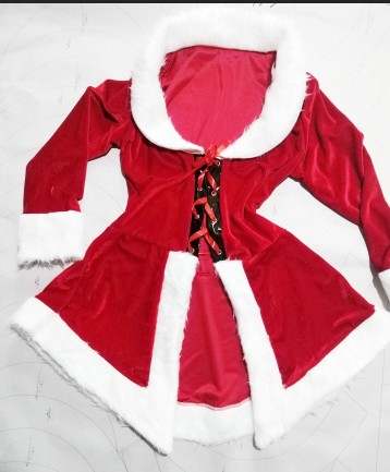 Evil Santa Claus Christmas Holiday Costume Seductive Provocative Stuffed Coat Women Festival Party Dress Fantasy Outfit Exotic Club