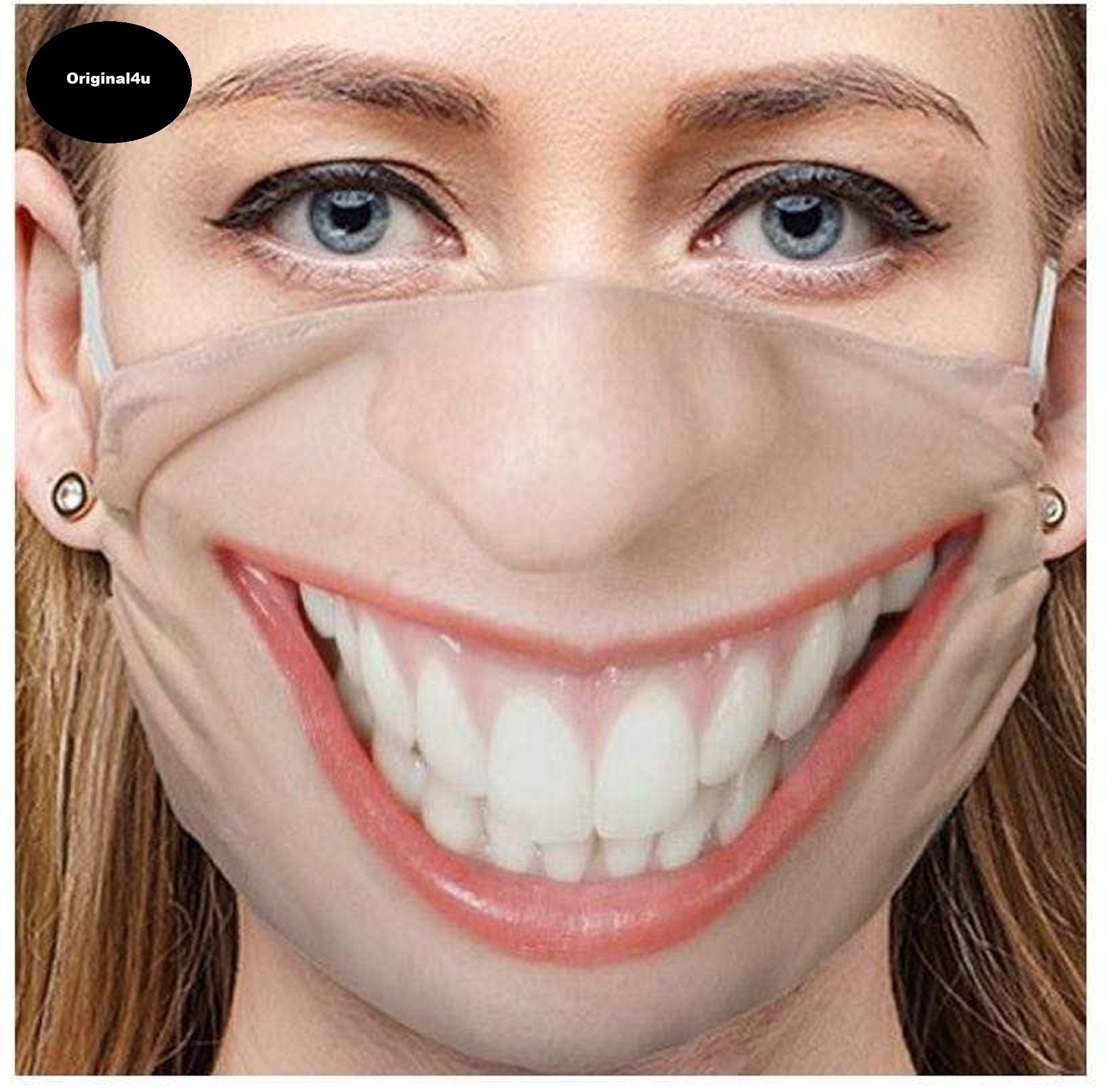 3D Print Funny Half Face Mask Funny Mask Party Face Mask Breathable Face Mask Washable Face Mask Funny Face Cover Novelty Face Mask