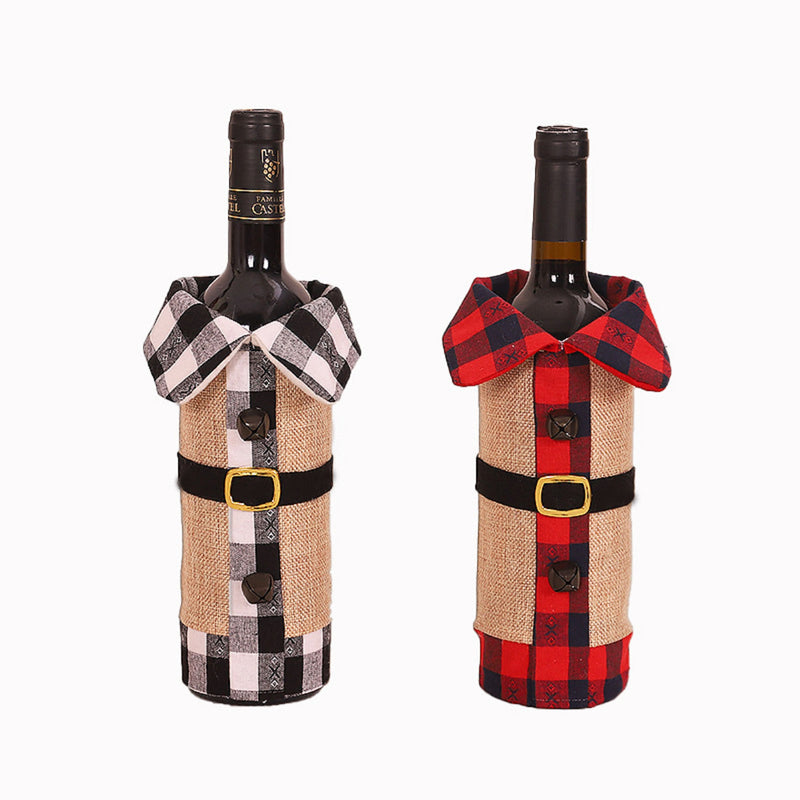 Two pack Christmas Wine bottle sweater- Wine Bottle Cover - Dinner Table Decoration - Party Wine Cover - Wine gift - Original4u