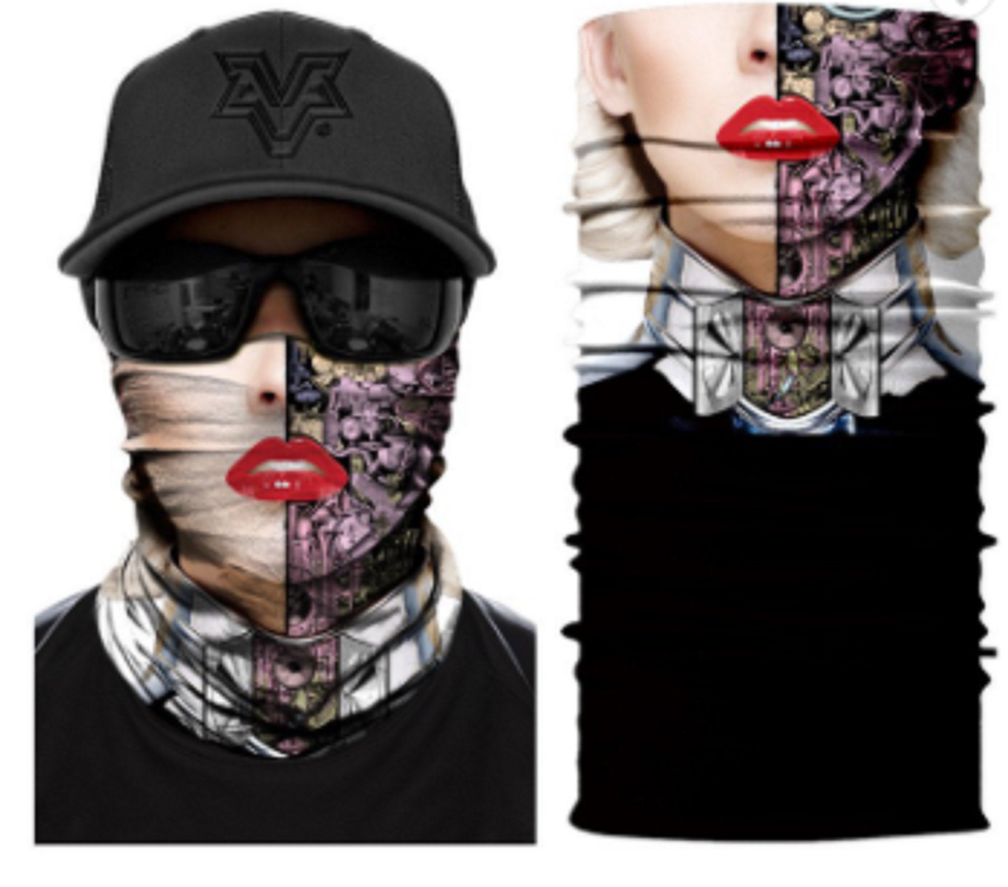 Original4u Neck Gaiter Breathable Face Cover Bandana Face Mask for Men Women 3D Print Head Wrap Scarf Headwear Multi-Purpose